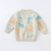 APRICOT AND SKY BLUE DINOSAUR SWEATER